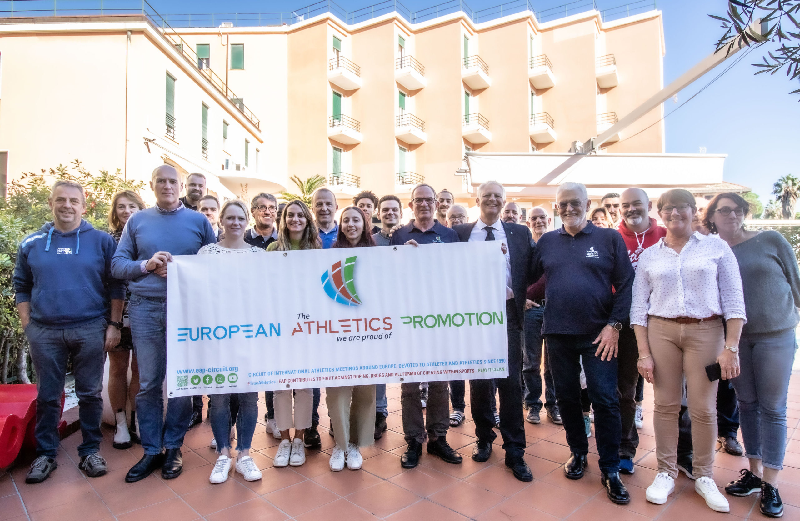 The EAP members, in front of the Hotel San Michele, hosting the convention